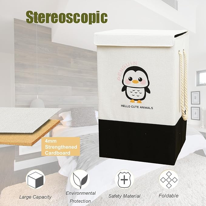 Laundry Hampers with lid,Hampers for Bedroom,Laundry Baskets with Handles,Collapsible Laundry Baskets,Hampers for Toys,Clothing,Pillow sheets,Living room Decoration Basket