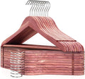 TOPIA HANGER 20-Pack American Red Cedar Wooden Hangers, Clothes Hangers for Closet, Wood Coat Hanger with Smooth Cut Notches, 360° Swivel Hook, Non-Slip Pants Bar-CT54C20