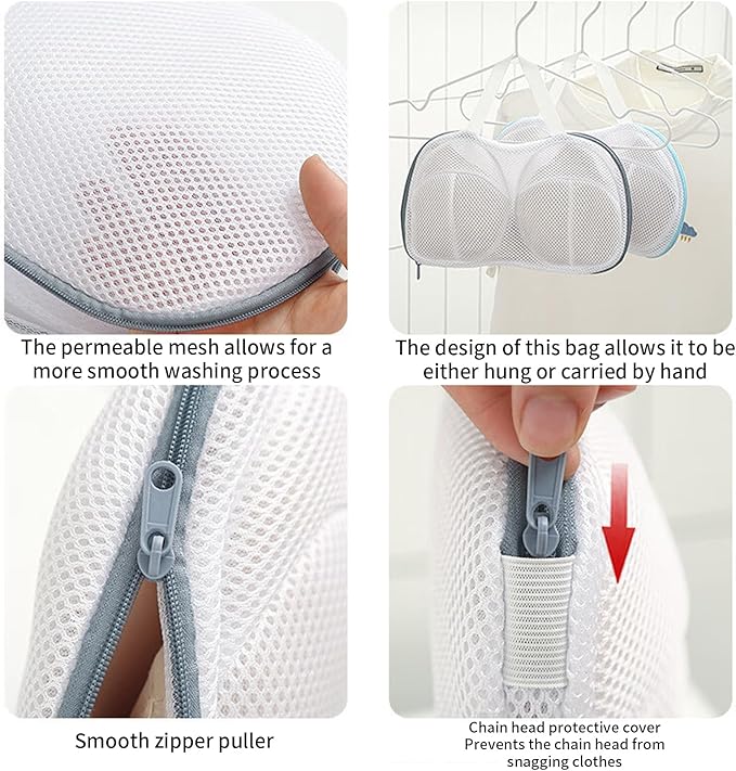 4 Pack Large Bra Washer Laundry Bags for Washing Machine,Mesh Laundry Bags for Bras,Be Suitable For Socks, Underwear, Gentle Wash And Durable Fabric