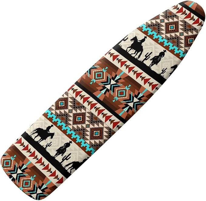 SEANATIVE Western Aztec Horse Print Standard Ironing Board Cover Stain Resistant and Dustproof Thick Cover Purple Blue Gradient Protective Ironing Board Pad Covers
