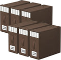 6 Pack Bed Sheet Closet Organizers and Storage,Sturdy Foldable Storage Containers with Window and Label,Storage and Organization for Bedding Sheets,Duvet Covers,Blankets (Brown)