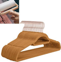 Velvet Hangers,Felt Hangers,Non-Slip Clothes Hanger, Multifunctional Space Saving Clothes Hangers for Wedding Dress & Dress Clothes(Brown 2,10pcs)