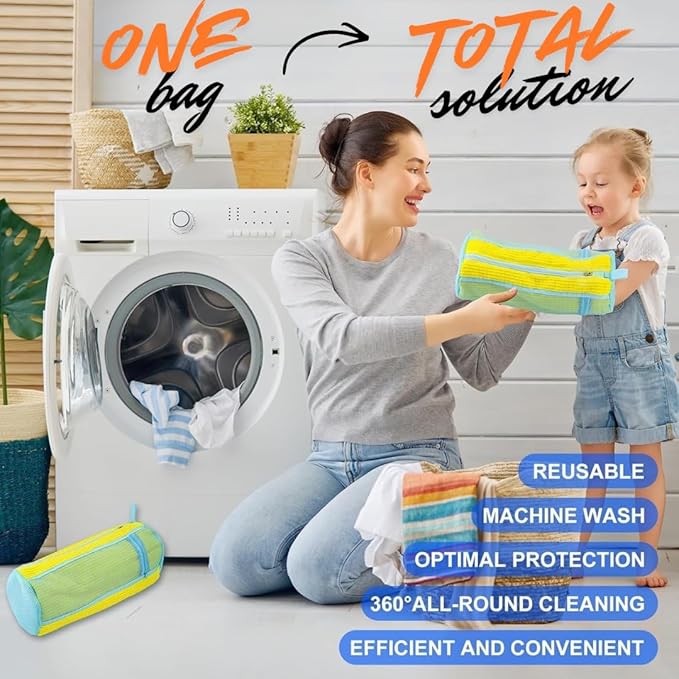 Shoe Washing Machine Bag Set (7-in-1) – Durable Mesh Sneaker Laundry Bags for Washing & Air-Drying Shoes, Includes Drying Rack Hanger & 4 Storage Dust Bags, Protective Shoe Care Kit