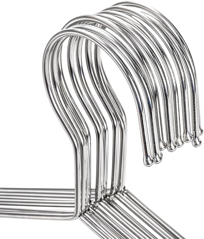 Tosnail 50 Pack Stainless Steel Strong Wire Metal Hangers Heavy Duty Clothes Hangers - 16.5"/42cm