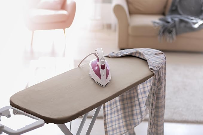 Encasa XO Ironing Board Cover and Pad 42"x14" - 4mm Felt Medium Iron Board Cover with Padding - Heat Resistant, Stain-Safe Dye, Non Slip Elastic Bungee Cord Tightening Iron Table Cover Beige