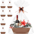 6PACK Baskets for Gifts Empty, 10x12”Thick Brown Gift Basket with Handles 6 Bows 6 Bags Empty Gift Baskets for Christmas Thanksgiving Wedding Birthday Party Wrapping Gift