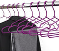 10-Pack of Fabric-Wrapped Metal Hangers Features a Strong Metal Frame, Soft Fabric Coating, Non-Slip Design, preventing Damage, and Providing Secure, Space-Saving Garment Storage. (Purple)
