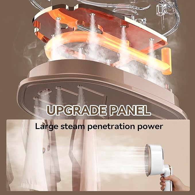 Garment Steamer, 2-IN-1 Travel Iron for Clothes, Powerful Clothes Steamer Iron for Travel, 1100W, Fast Heat-up, 3 Steam Levels Output, Portable Handheld Steamer for Travel Home & Office (Light White)