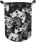 Gaming Gamer Laundry Basket, Vintage Game Controller Waterproof Collapsible Laundry Hamper Dirty Clothes Storage Toy Bin Organizer for Boys Kids Room Bedroom College Dorm Bathroom
