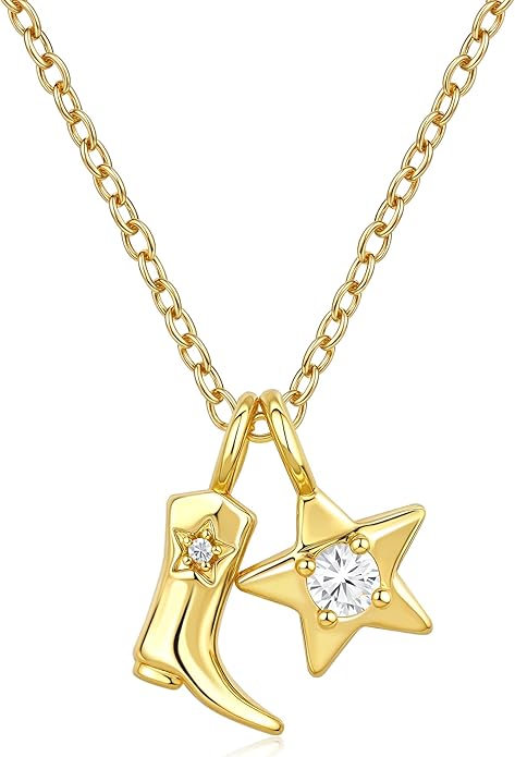 Chunky Gold Necklace for Women Gold Evil Eye Cowboy Pendant Necklace Dainty Paperclip Chain Vintage Luck Amulet Choker Necklaces Celestial Jewelry Gift