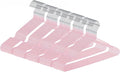 Ultra-Thin Metal Hangers, 50 Pack Non-Slip PVC Coated Space Saving Clothes Hangers for Closet, 16 inch Wide for Suits, Dresses, Jackets（Pink）