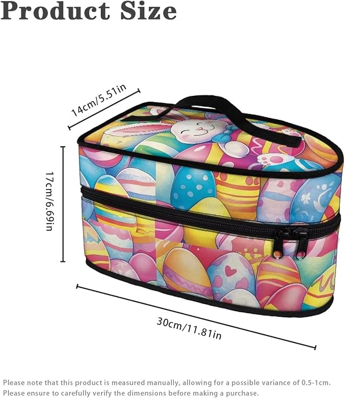 Easter Egg Steam Iron Storage Bag with Zipper Handle,Easter Sunday Foldable Portable Iron Storage Case Protective Carrying Bag Universal for Most Irons