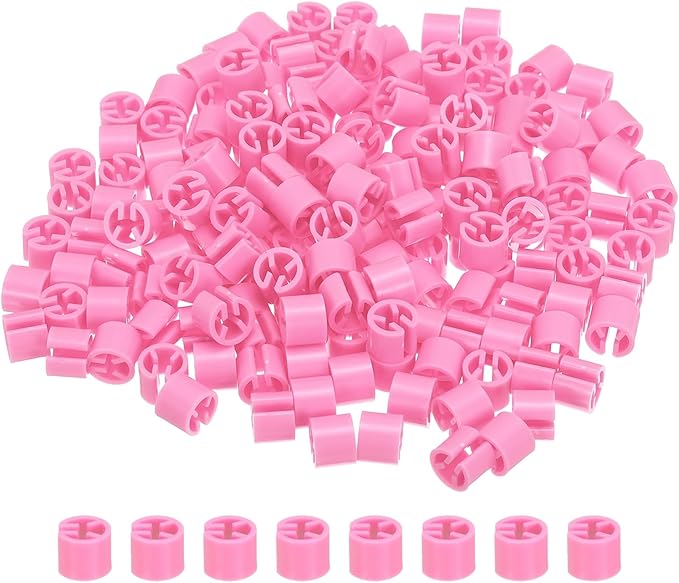 PATIKIL 300 Pcs Clothes Hanger Marker Blank Plastic Garment Tags Size Hanger Markers Fit 3mm Rod for Garment Color Coding Snap Labels Accessories, Hot Pink