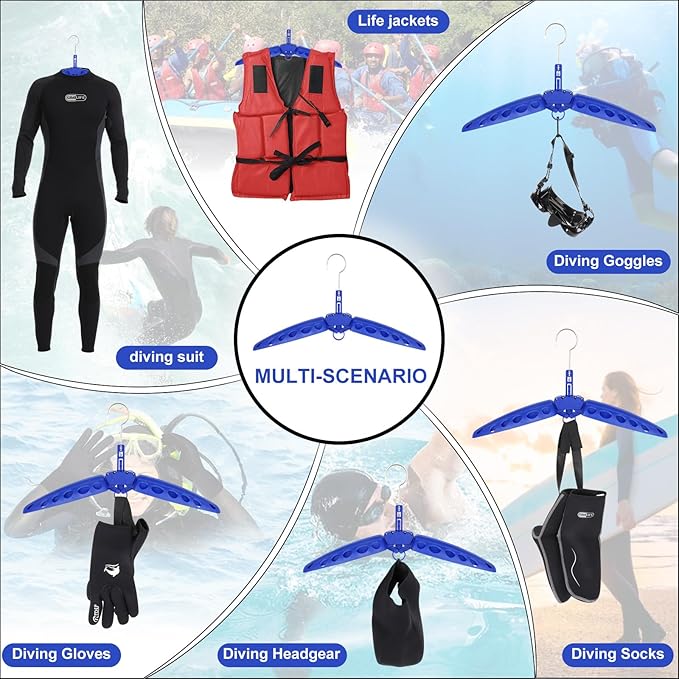 Wetsuit Hanger, Gimilife Surfing & Scuba Diving Accessory, Perfect to Dry Wetsuit Drysuit Life Jacket or BCD, Quick Dry Foldable & Vented Dryer for Wetsuite Dry Suit（1 PCS ）
