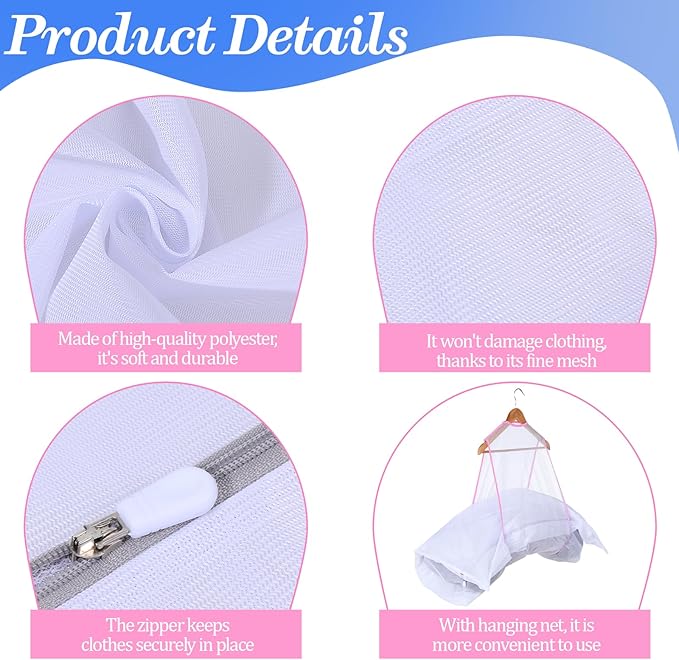 8 Pieces Extra Large Mesh Laundry Bags Large Mesh Wash Bags Delicates Bag and Zipper Laundry-Bag Blanket Washing Bag with Zipper for Washing Blankets, Bedding, Coats, Toys