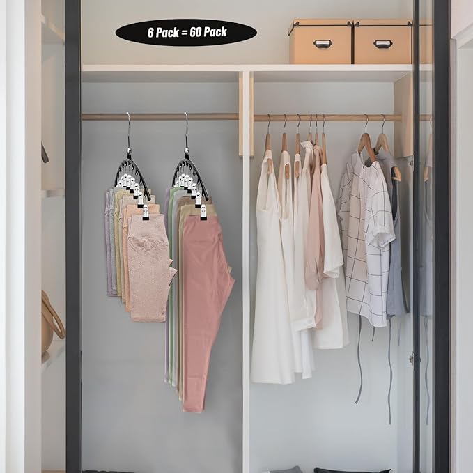 POZEAN Tank Top Hanger, Space Saving Bra Hangers, Non-Slip Closet Organizers and Storage for Camisoles Swimsuits Scarves Ties Strappy Dress (6 Pack)
