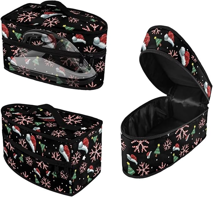Iron Portable Storage Bag with Zipper Handle Fits Outing Lightweight Reusable Clothes Iron Storage Case for Travel or Storage, Christmas Hat Tree