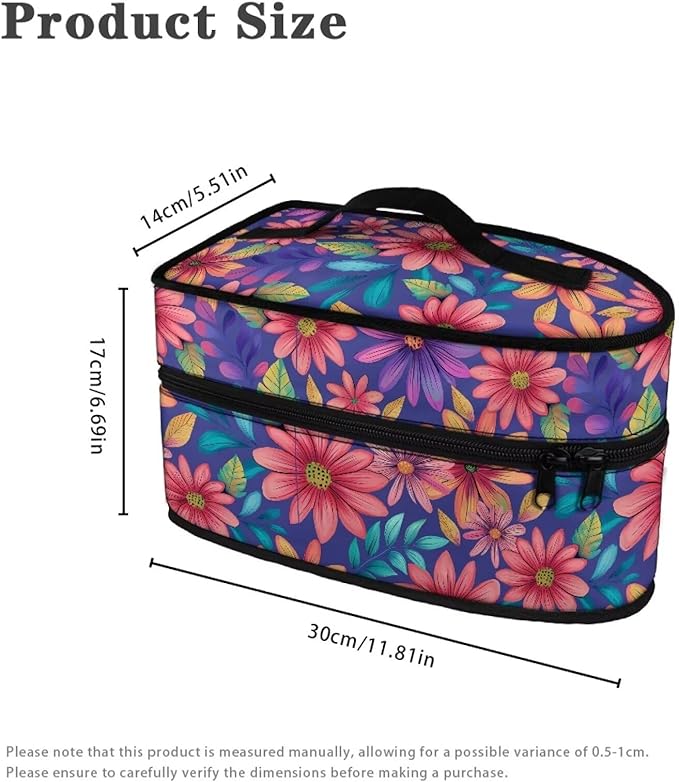 Abstract Daisy Flower Leaf Print Steam Iron Case Waterproof & Dustproof Steamer Storage Bag Portable Travel Iron Holder Case Iron Accessories, Case Only