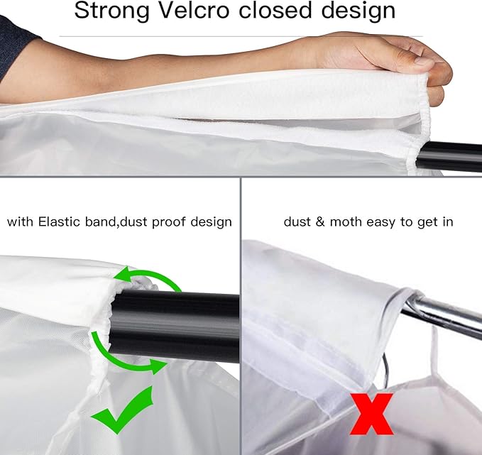 Zilink Hanging Garment Bags for Storage 54 inch 2Pack Large Garment Rack Cover Suit Bags Organizer Hanging Clothes Cover for Suit Coats Jackets Dress Closet Storage