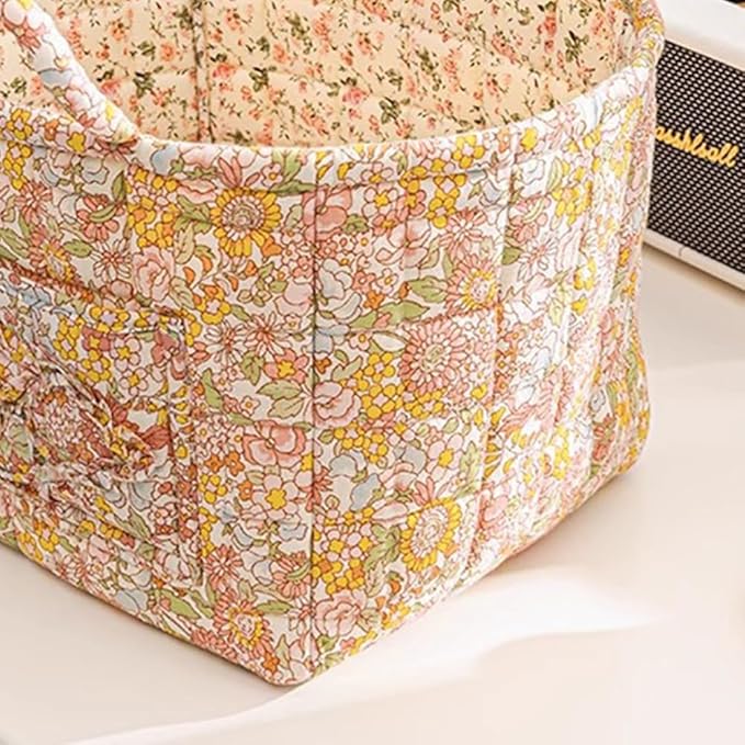 Floral Fabric Storage Basket Car Interior Storage Basket Underwear Sundries Laundry Baskets Supplies Home Organizer Bag (style 8)
