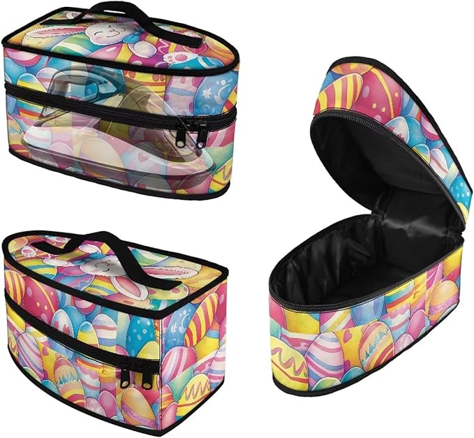 Easter Egg Steam Iron Storage Bag with Zipper Handle,Easter Sunday Foldable Portable Iron Storage Case Protective Carrying Bag Universal for Most Irons