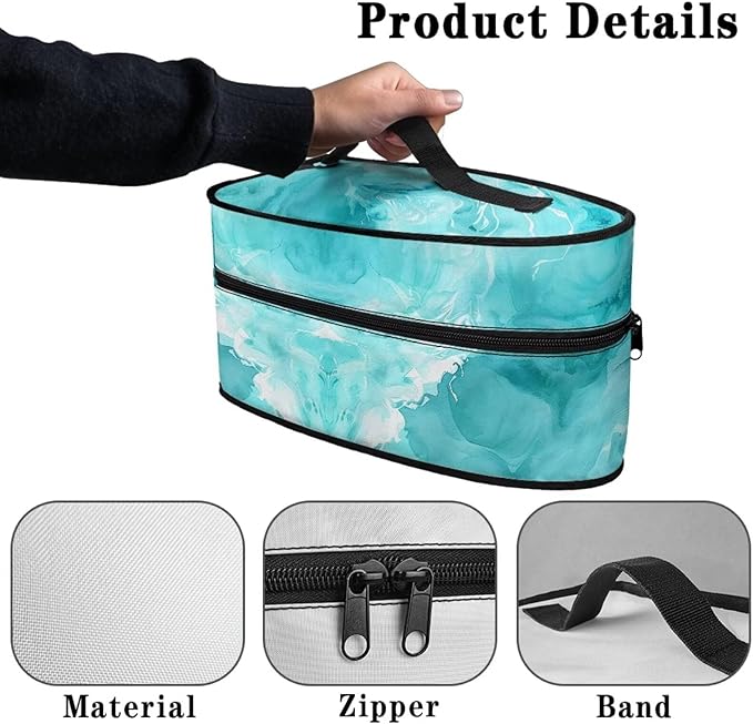 Marble Iron Storage Case Fits for Accessories Travel Irons Lightweight Easy to Clean Clothes Iron Storage Case with Zipper Closure
