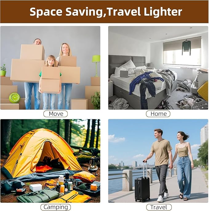 Travel Vacuum Storage Bags,9 Pack Carry-On Size Compression Packing Bags for Luggage and Suitcase, Space Saver for Clothes and Clothing Travel 80% Space Saver.