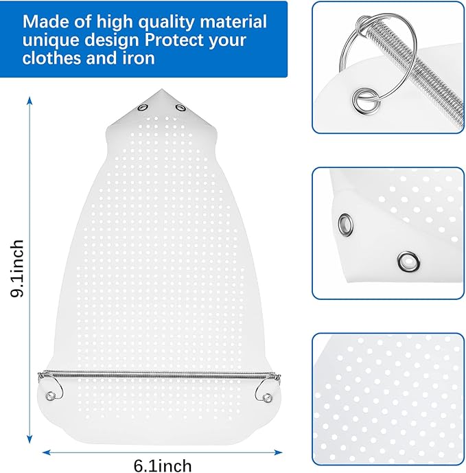 Cunhill 2 Pieces Ironing Shoe Cover Ironing Accessories Iron Soles Aluminum Material Electric Iron Assistant Tool Safe Slip on for Electric Sole Quick Install Cover Most Standard Size