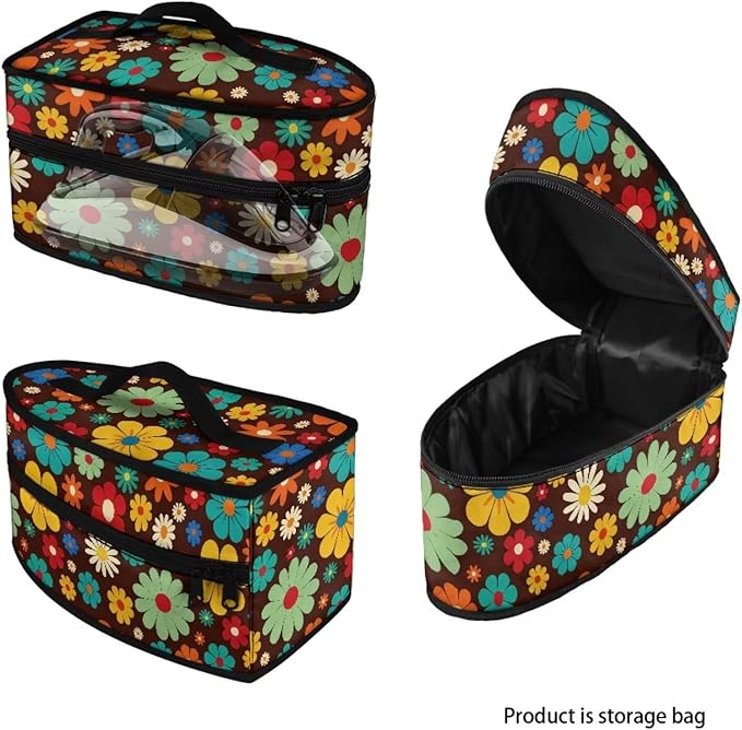Daisy Flower Print Steam Iron Case Portable Travel Iron Organizer Handheld Steamer Holder with Handle Waterproof Travel Accessories, Case Only