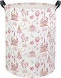 HIYAGON Baby Laundry Basket Baby Hamper for Nursery Girl Kids Butterfly Hamper Cute Kids Toys Storage Bin Organizer Butterfly Room Decor for Home(Princess Castle)