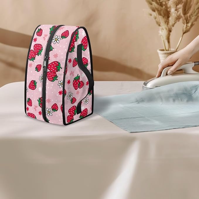 Strawberry Daisy Iron Storage Case for Travel or Storage Lightweight Easy to Clean Steam Iron Storage Bag Compatible with Most Iron