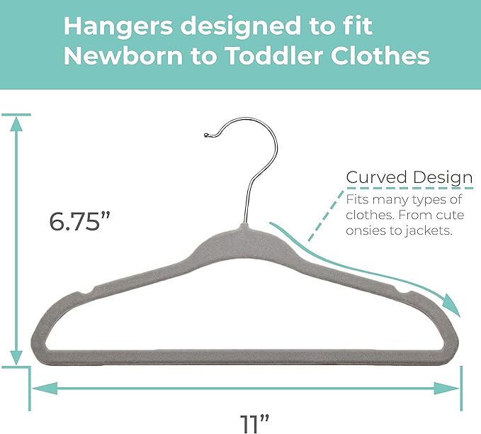 Baby Hangers and Closet Size Dividers - 7X Botanical Clothing Dividers with 20x Velvet Hangers for Baby Closets - Nursery Clothes Organizer - Eucalyptus Vines Leaf Plant Greenery Décor [Botanical]