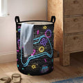 Gamer Laundry Basket Boys Hamper Foldable Kids Clothes Hampers Storage Basket Toy Organizer Boys Bedroom Decor (Neo gamepad, 43L)