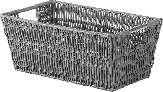 Whitmor Rattique Small Shelf Tote Grey