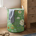 Sage Green Floral Laundry Basket With Handles Girls Butterfly Oxford Laundry Hamper Flower Plant Clothes Storage Bucket Organizer For Bathroom/Laundry/Bedroom (Floral, 43L)