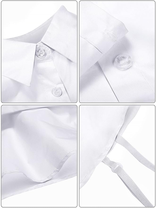 Syhood 4 Pcs Fake Collar Detachable False Dicky Collar Half Shirts Round for Women Outfits Halloween Costume Accessories