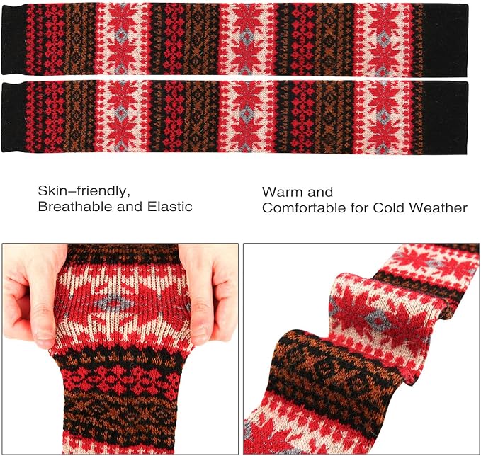 Benefeet Sox Wool Knit Leg Warmers for Women Vintage Boho Leg Warmers Long Winter Warm Thigh High Footless Boot Socks