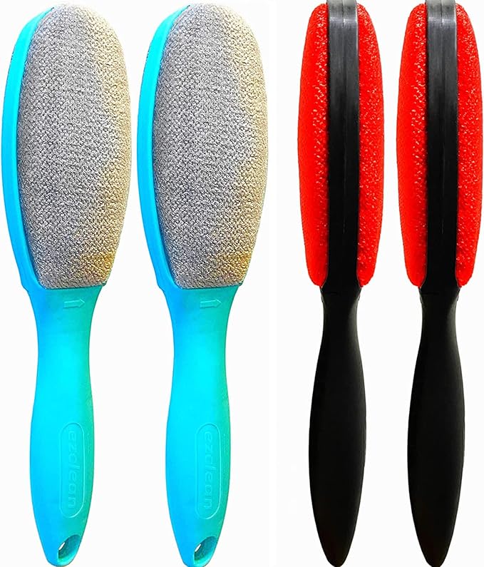 4Pack 2Colors Lint Brush for Clothes Furniture Couch, Lint Brush Pet Hair Remover for Clothes Brush, Reusable Lint Brushes for Pet Hair,Velvet Brush, Pet Brush, Fabric Brush