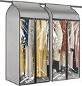 Univivi Hanging Garment Bags 54 inch Jumbo Garment Rack Cover Protector Well-Sealed Dress Bags for Closet Storage with Clear Windows for Suits Jackets Long Dresses(54 inch-2pcs)