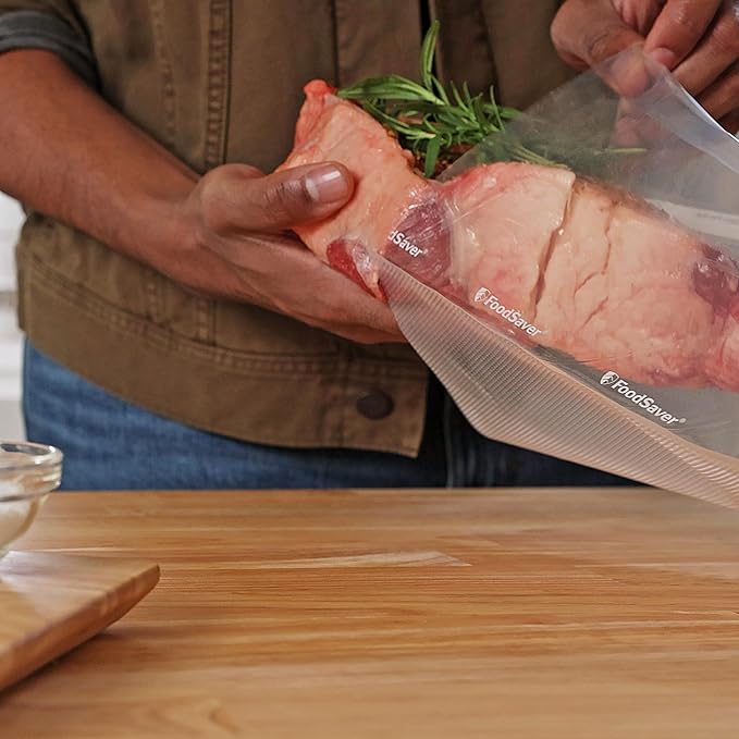 FoodSaver Heavy Duty Quart Vacuum Seal Bags,with 30% Extra Thickness,Compatible with All FoodSaver Appliances,44 Count (Pack of 6)