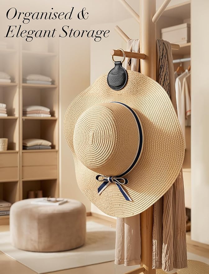 Niveaya Upgraded Magnetic Hat Clip for Hanging Sunglasses, 2-Pack Stylish Hat Clip for Travel Bag Luggage Backpack, Strong Magnet Hat Holder, Hands-Free, Beach Cruise Vacation Essentials, Black+Black