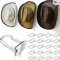 Modern JP Adhesive Cowboy Hat Hooks for Wall (20-Pack) – 3-Inch Wall Mount for Secure Hold, Wide Brim Hat Organizer, Western Room Decor – Clear