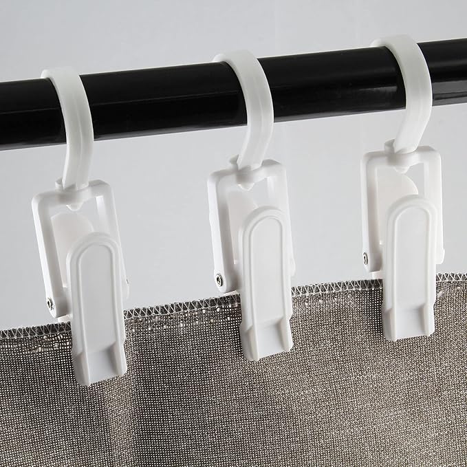 20 PCS Laundry Hooks Clip, Plastic Clothes Pins, Super Strong Hanger Clips, Swivel Hooks Clip for Clothing Store Home Office & Workshop, White