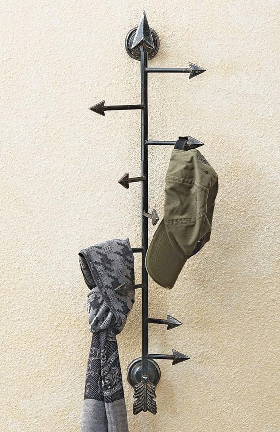 BLACK FOREST DECOR Arrow Hat & Coat Rack, Includes Nine Arrows That Swivel to, 11" W x 3" D x 33 1/2" H