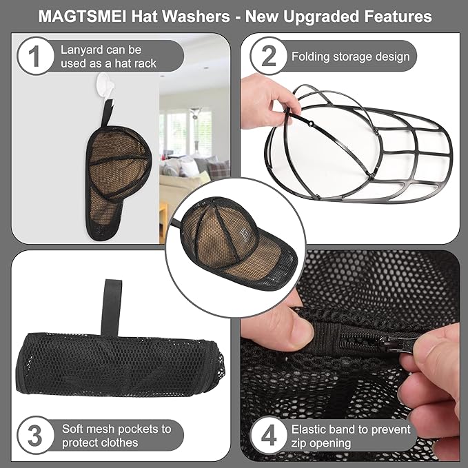 Hat Washer Cage for Washing Machine, Hat Washer Cage，Baseball Cap Washing Cage,Cleaning and Protecting Hats in Dishwasher