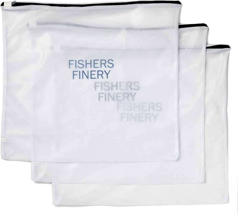 Fishers Finery Mesh Laundry Bags - Large Sweater Size Zipper Wash Bags for Delicates - Washing Machine Durable and Safe, Lingerie and Garment Bag (3 Pack)