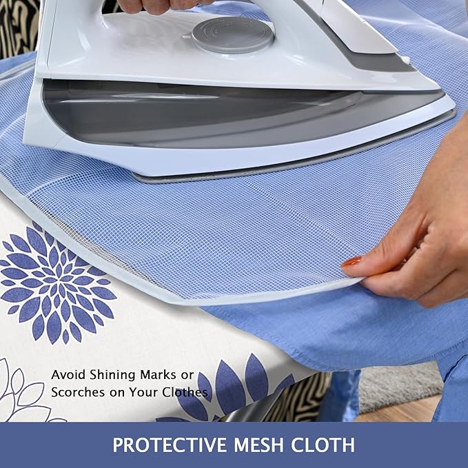 SheeChung 12.5"x32" Small Ironing Board Cover and Pad,Fits Mini Table Top Ironing Board,Extra Thick Padding,Elastic Cord&Fasteners,Heat Resistance(Ironing Board Not Included)