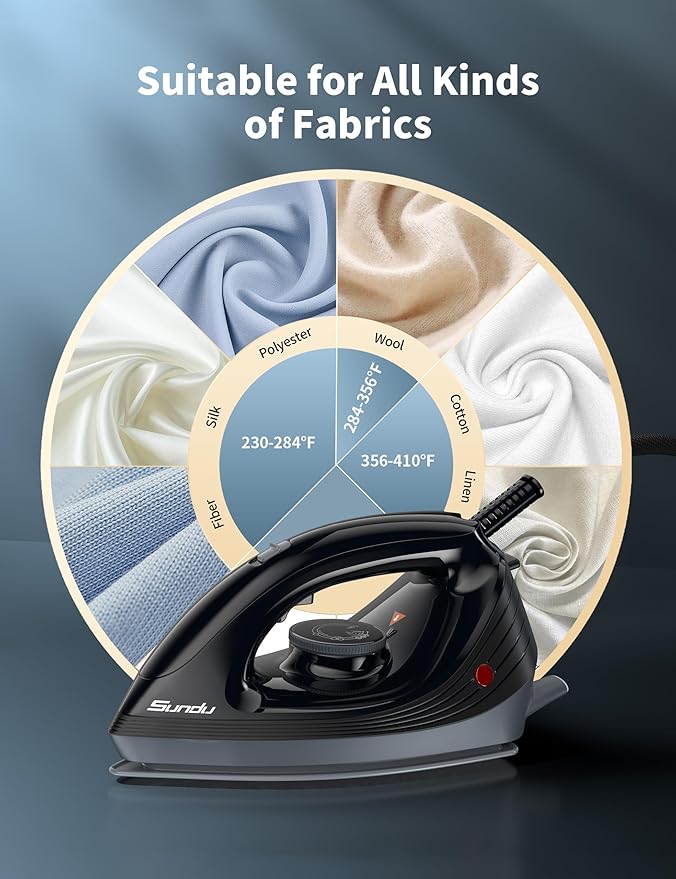 Sundu Pro Steam Station Iron for Clothes,1600W Professional Steam Iron with 44 oz Tank, 400 microsteam holes, Built-In Pump, Ceramic baseplate,Iron Lock For Easy Carry