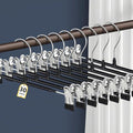 14Inch 30PACK Pants Hangers with Clips Adjustable Skirt Hangers for Women Black Metal Non-Slip Trousers Hanger Heavy Duty Space Saving Clothes Hangers for Shorts,Jeans
