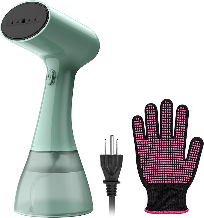 GS01 Steamer for Clothes, clothes steamer handheld with Ultra Large 400ml Water Tank, 1500W High Power, 20S Fast Heat-up,Wrinkle Remover,Portable Handheld Design Travel Steamer (Green)